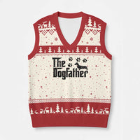 Dachshund Dog Dad V-Neck Knit Sweater Vest The Dogfather Fathers Day Gifts For Dog Lovers - Wonder Print Shop