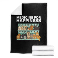Funny Dog Lover Throw Blanket My Medicine For Happiness Called Cats Everyday - Wonder Print Shop