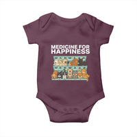Funny Dog Lover Baby Onesie My Medicine For Happiness Called Cats Everyday - Wonder Print Shop