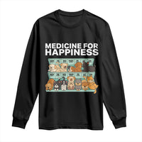 Funny Dog Lover Long Sleeve Shirt My Medicine For Happiness Called Cats Everyday - Wonder Print Shop