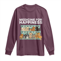 Funny Dog Lover Long Sleeve Shirt My Medicine For Happiness Called Cats Everyday - Wonder Print Shop