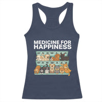 Funny Dog Lover Racerback Tank Top My Medicine For Happiness Called Cats Everyday - Wonder Print Shop