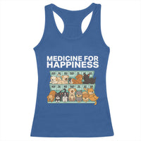 Funny Dog Lover Racerback Tank Top My Medicine For Happiness Called Cats Everyday - Wonder Print Shop