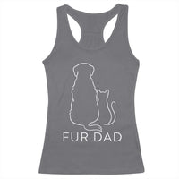 Fur Dad Racerback Tank Top Pet Lover Cat Dog Dad Funny Fathers Day - Wonder Print Shop