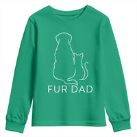 Fur Dad Youth Sweatshirt Pet Lover Cat Dog Dad Funny Fathers Day - Wonder Print Shop