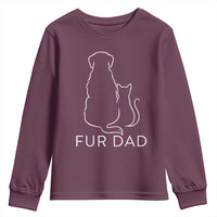 Fur Dad Youth Sweatshirt Pet Lover Cat Dog Dad Funny Fathers Day - Wonder Print Shop