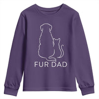 Fur Dad Youth Sweatshirt Pet Lover Cat Dog Dad Funny Fathers Day - Wonder Print Shop