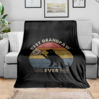 Best Grandpaw Ever Throw Blanket Retro Dog Grandpa Fathers Day Gift From Dog - Wonder Print Shop