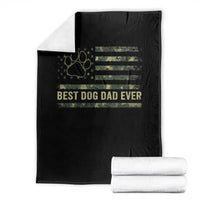 Best Dog Dad Ever Throw Blanket Camo American Flag USA Fathers Day Gift for Dog Lovers - Wonder Print Shop