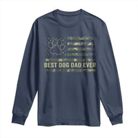 Best Dog Dad Ever Long Sleeve Shirt Camo American Flag USA Fathers Day Gift for Dog Lovers - Wonder Print Shop