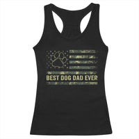 Best Dog Dad Ever Racerback Tank Top Camo American Flag USA Fathers Day Gift for Dog Lovers - Wonder Print Shop