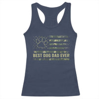 Best Dog Dad Ever Racerback Tank Top Camo American Flag USA Fathers Day Gift for Dog Lovers - Wonder Print Shop