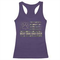 Best Dog Dad Ever Racerback Tank Top Camo American Flag USA Fathers Day Gift for Dog Lovers - Wonder Print Shop