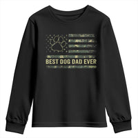 Best Dog Dad Ever Youth Sweatshirt Camo American Flag USA Fathers Day Gift for Dog Lovers - Wonder Print Shop