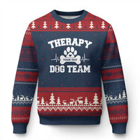 Personalized Therapy Dog Team Ugly Christmas Sweater Custom Name - Wonder Print Shop