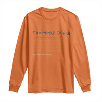 Personalized Therapy Dog Long Sleeve Shirt Retro Custom Name Pet Partners - Wonder Print Shop