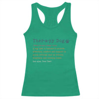 Personalized Therapy Dog Racerback Tank Top Retro Custom Name Pet Partners - Wonder Print Shop