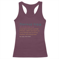 Personalized Therapy Dog Racerback Tank Top Retro Custom Name Pet Partners - Wonder Print Shop