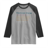 Personalized Therapy Dog Raglan Shirt Retro Custom Name Pet Partners - Wonder Print Shop