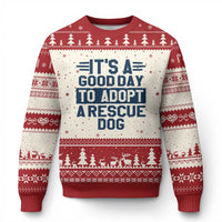 Dog Rescue Ugly Christmas Sweater Its A Good Day to Adopt Rescue Dog - Wonder Print Shop