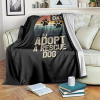 Dog Rescue Throw Blanket Retro Its A Good Day to Adopt Rescue Dog - Wonder Print Shop