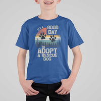Dog Rescue T Shirt For Kid Retro Its A Good Day to Adopt Rescue Dog - Wonder Print Shop