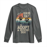 Dog Rescue Long Sleeve Shirt Retro Its A Good Day to Adopt Rescue Dog - Wonder Print Shop