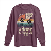 Dog Rescue Long Sleeve Shirt Retro Its A Good Day to Adopt Rescue Dog - Wonder Print Shop