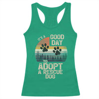 Dog Rescue Racerback Tank Top Retro Its A Good Day to Adopt Rescue Dog - Wonder Print Shop