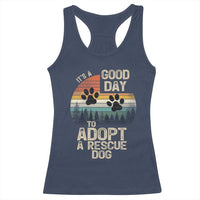 Dog Rescue Racerback Tank Top Retro Its A Good Day to Adopt Rescue Dog - Wonder Print Shop