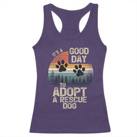 Dog Rescue Racerback Tank Top Retro Its A Good Day to Adopt Rescue Dog - Wonder Print Shop