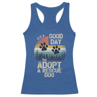 Dog Rescue Racerback Tank Top Retro Its A Good Day to Adopt Rescue Dog - Wonder Print Shop