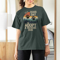 Dog Rescue T Shirt For Women Retro Its A Good Day to Adopt Rescue Dog - Wonder Print Shop