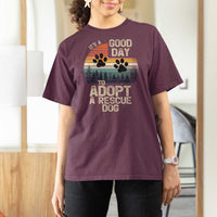 Dog Rescue T Shirt For Women Retro Its A Good Day to Adopt Rescue Dog - Wonder Print Shop