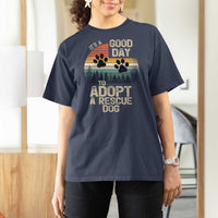 Dog Rescue T Shirt For Women Retro Its A Good Day to Adopt Rescue Dog - Wonder Print Shop