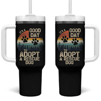 Dog Rescue Tumbler With Handle Retro Its A Good Day to Adopt Rescue Dog - Wonder Print Shop