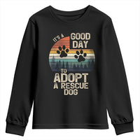 Dog Rescue Youth Sweatshirt Retro Its A Good Day to Adopt Rescue Dog - Wonder Print Shop