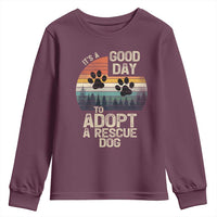 Dog Rescue Youth Sweatshirt Retro Its A Good Day to Adopt Rescue Dog - Wonder Print Shop