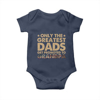 Greatest Dads Get Promoted To Grandpa Baby Onesie Retro American Flag Fathers Day New Grandpa Gift