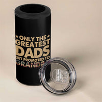 Greatest Dads Get Promoted To Grandpa 4 in 1 Can Cooler Tumbler Retro American Flag Fathers Day New Grandpa Gift