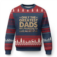 Greatest Dads Get Promoted To Grandpa Ugly Christmas Sweater Retro American Flag Fathers Day New Grandpa Gift