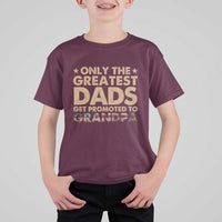 Greatest Dads Get Promoted To Grandpa T Shirt For Kid Retro American Flag Fathers Day New Grandpa Gift