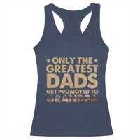 Greatest Dads Get Promoted To Grandpa Racerback Tank Top Retro American Flag Fathers Day New Grandpa Gift