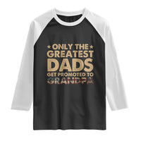 Greatest Dads Get Promoted To Grandpa Raglan Shirt Retro American Flag Fathers Day New Grandpa Gift