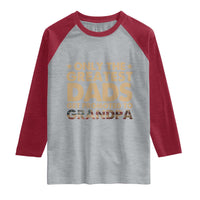 Greatest Dads Get Promoted To Grandpa Raglan Shirt Retro American Flag Fathers Day New Grandpa Gift