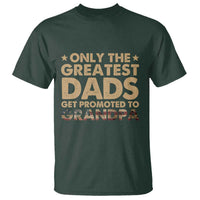 Greatest Dads Get Promoted To Grandpa T Shirt Retro American Flag Fathers Day New Grandpa Gift