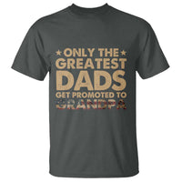 Greatest Dads Get Promoted To Grandpa T Shirt Retro American Flag Fathers Day New Grandpa Gift