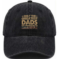 Greatest Dads Get Promoted To Grandpa Washed Cotton Baseball Cap Retro American Flag Fathers Day New Grandpa Gift