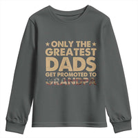 Greatest Dads Get Promoted To Grandpa Youth Sweatshirt Retro American Flag Fathers Day New Grandpa Gift