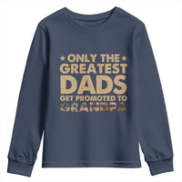 Greatest Dads Get Promoted To Grandpa Youth Sweatshirt Retro American Flag Fathers Day New Grandpa Gift